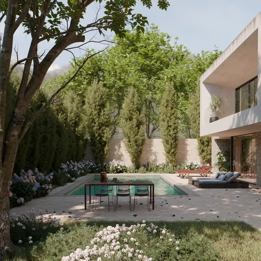 Modern pool villa