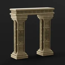 "Explore the intricately designed Ancient Temple 3D model for Blender 3D. Featuring tall pillars of marble and terracotta architecture, this hyper-realistic in-game model transports you to a lost temple in India. Perfect for mobile game development and CGI rendering. "