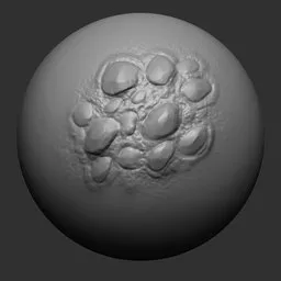 3D sculpting brush imprint of reptilian scales pattern for Blender creature design.