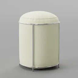 Pouf with chrome frame