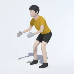 Low Poly Goalkeeper Kid
