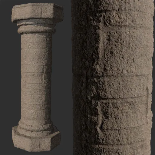 Ancient old stone pillar