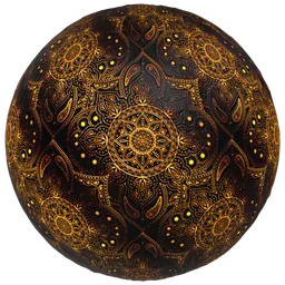 Gold Mandala Ceramic Tile