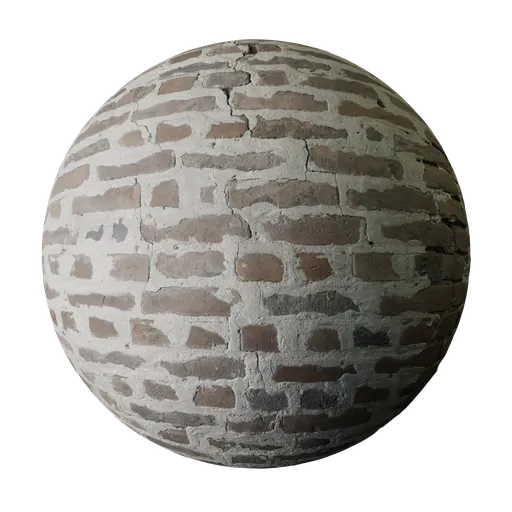 Old Brown Brick with White Mortar