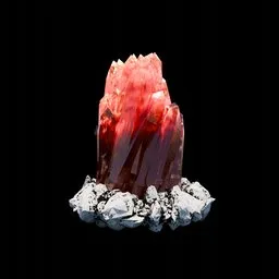 Crystal Formation Red Amber With Stones