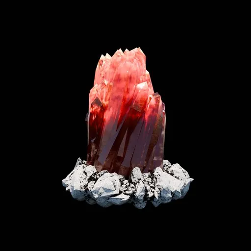 Crystal Formation Red Amber With Stones