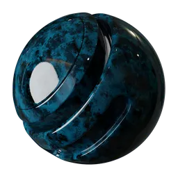 Seamless dark blue marble procedural texture for 3D modeling and Blender PBR material creation.