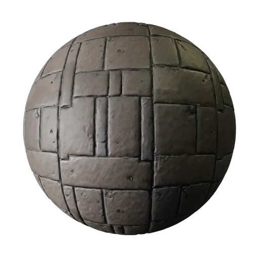 High-quality PBR stylized stone floor material for 3D fantasy dungeons in Blender and other software.