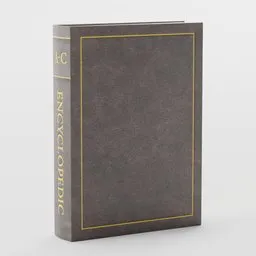 Detailed 3D model of an encyclopedia book with PBR textures, optimized for Blender rendering.