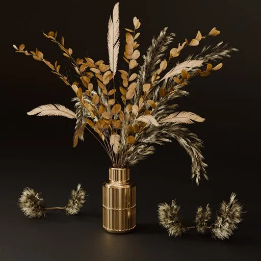 SJ-Golden Pampas Floral Arrangement