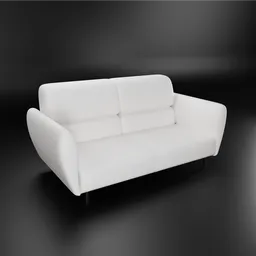 Modern Leather Sofa - White