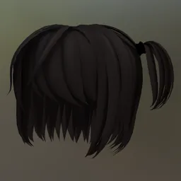 Anime Hair with Side Ponytail