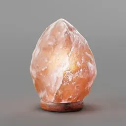 Realistic 3D salt lamp model with baked textures optimized for Blender rendering and light regulation.