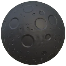 High-quality PBR texture of a black concrete wall with geometric circle patterns for 3D models in Blender and other software.