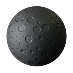 High-quality PBR texture of a black concrete wall with geometric circle patterns for 3D models in Blender and other software.