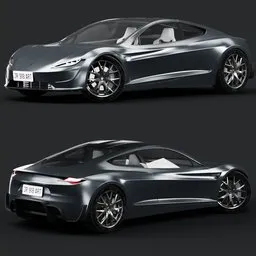 Tesla roadster store black and white