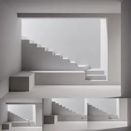 Staircase in white room