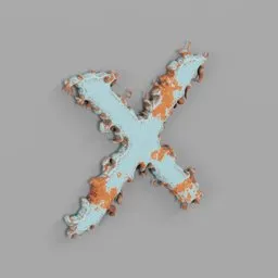 Rough metal Letter X