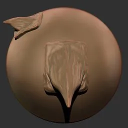 Detailed sculpting brush imprint for 3D reptilian texture in Blender.