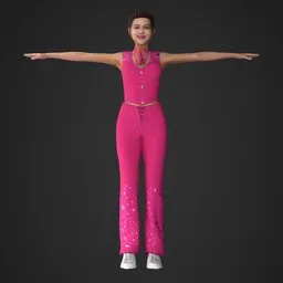 Woman Disco Outfit Rigged