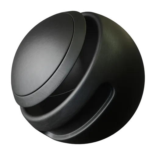 High-quality PBR black brushed metal texture for 3D modeling in Blender.