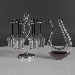 Wine Decanter with Glass Holder