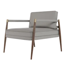 Detailed 3D model of a modern armchair for Blender rendering, showcasing realism and design accuracy.