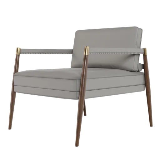 Detailed 3D model of a modern armchair for Blender rendering, showcasing realism and design accuracy.