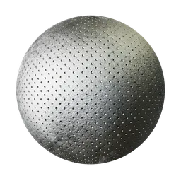 High-quality PBR textured studded metal material for 3D modeling in Blender, ideal for industrial design.