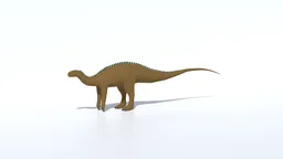 Detailed low poly model of Tenontosaurus for Blender 3D rendering, showcasing two mesh design with separate eye material.