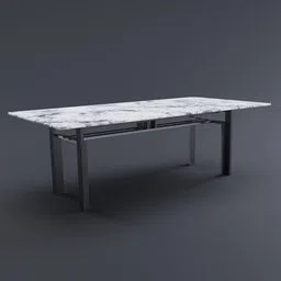 Highly detailed Blender 3D model of Carlo Scarpa's modern marble Doge table, with intricate leg design.