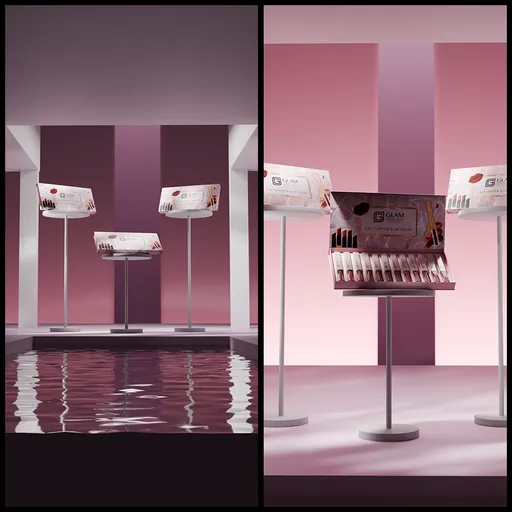 Duo lipstick on podium shot
