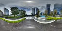 Platform after rain during the day