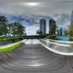 Platform after rain during the day