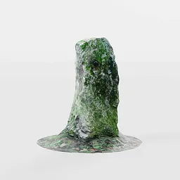 Realistic 3D granite stone waymarker model with PBR textures for Blender on white background.