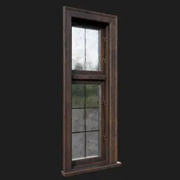 Rustic Vintage Wooden Window Single Pane