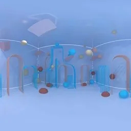 Colorful Bubbles Blue Space
