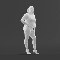 3D Blender model showing a stylized female figure in a confident pose, ideal for digital art projects.