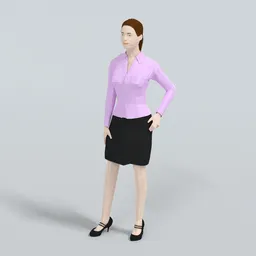 Low Poly Buisness Woman