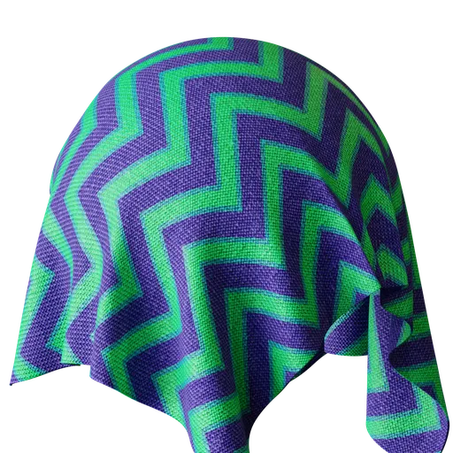 Purple Green Zigzag Jersey Fabric