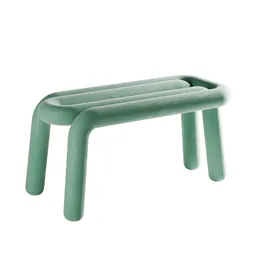 Minimalist green 3D-rendered bench, furniture design for Blender 3D modeling and animation.