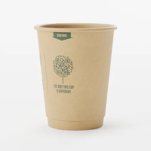 Detailed Blender 3D model of eco-friendly double-walled paper coffee cup.