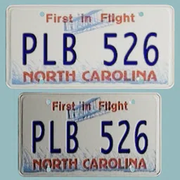 North Carolina Licence plate PL