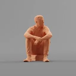 Lowpoly Male Sitting