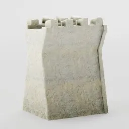 Realistic 3D model of a textured medieval castle wall rampart ready for Blender rendering.