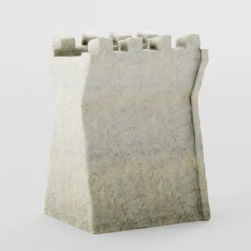 Realistic 3D model of a textured medieval castle wall rampart ready for Blender rendering.