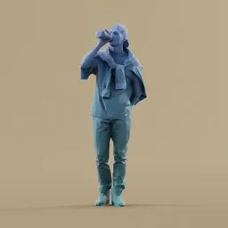 Lowpoly Person Drinking