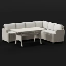 Outdoor Wicker Dining Sofa Set