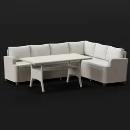 Outdoor Wicker Dining Sofa Set