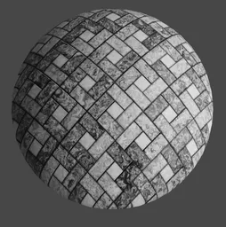 High-resolution PBR Windmill Tile material for 3D Blender, seamless marbled floor texture suitable for realistic architectural renders.